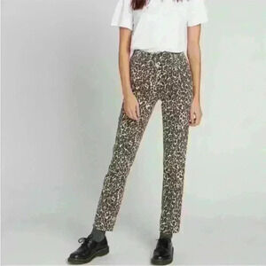 Volcom cheetah animal print white black Skinny High Rise jeans